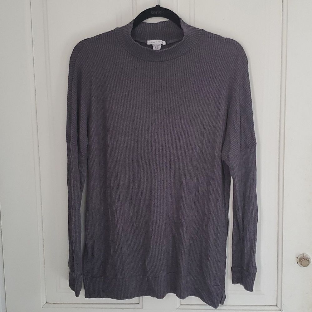 Urban Outfitters Caution to the Wind Grey Ribbed Top